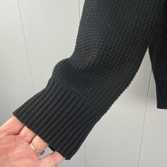 MEN'S Sugar fleece lined spring waffle knit jacket size XL black - Picture 4 of 9